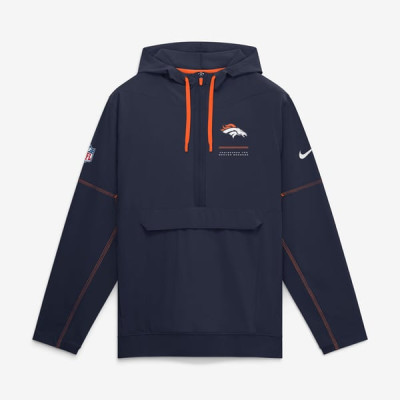 Куртка Denver Broncos Nike Navy Sideline Logo Glory Anorak Half-Zip Hooded