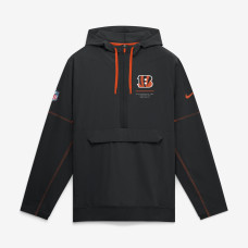 Куртка Cincinnati Bengals Nike Black Sideline Logo Glory Anorak Half-Zip Hooded Куртка Cincinnati Bengals Nike Black Sideline Logo Glory Anorak Half-Zip Hooded