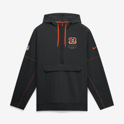 Куртка Cincinnati Bengals Nike Black Sideline Logo Glory Anorak Half-Zip Hooded