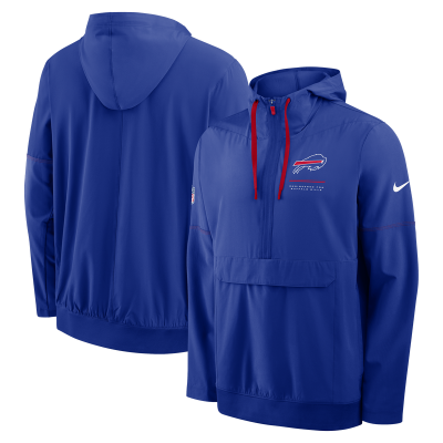 Куртка Buffalo Bills Nike Royal Sideline Logo Glory Anorak Half-Zip Hooded