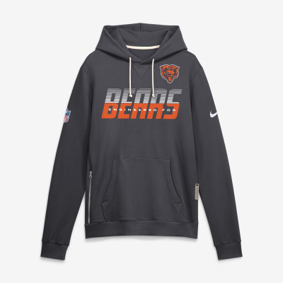 Толстовка Chicago Bears Nike Charcoal Sideline Standard Issue Top Prospect Dri-FIT