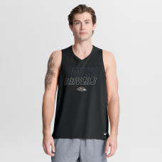 Baltimore Ravens Nike Black Kickoff Miler Dri-FIT Tank​ Top