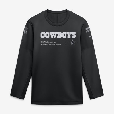 Свитшот Dallas Cowboys Nike 2026 Salute to Service Sideline Coaches Crewneck Therma-FIT - Black