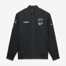 Куртка Kansas City Chiefs Nike 2026 Salute to Service Sideline Full-Zip Bomber - Black Куртка Kansas City Chiefs Nike 2026 Salute to Service Sideline Full-Zip Bomber - Black