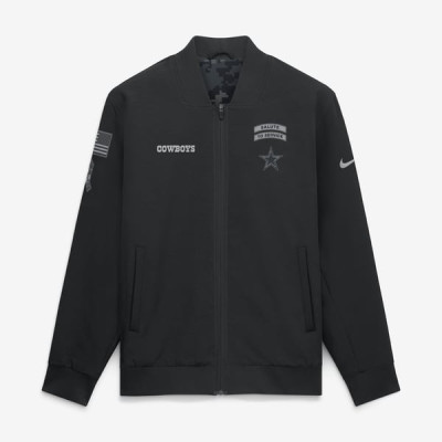 Куртка Dallas Cowboys Nike 2026 Salute to Service Sideline Full-Zip Bomber - Black