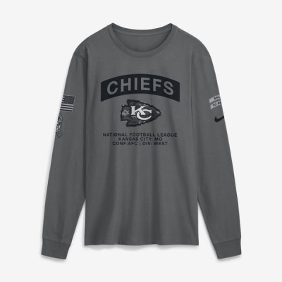 Футболка с длинным рукавом Kansas City Chiefs Nike 2026 Salute to Service - Gray
