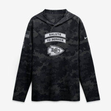 Kansas City Chiefs Nike 2026 Salute to Service Sideline Lightweight Hooded Dri-FIT Long Sleeve Top - Black Kansas City Chiefs Nike 2026 Salute to Service Sideline Lightweight Hooded Dri-FIT Long Sleeve Top - Black