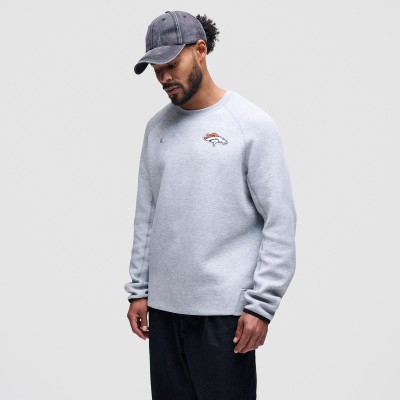 Denver Broncos Nike Heather Gray Tech Fleece Raglan Sweatshirt