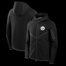 Pittsburgh Steelers Nike Black Tech Fleece Full-Zip Windrunner Hoodie