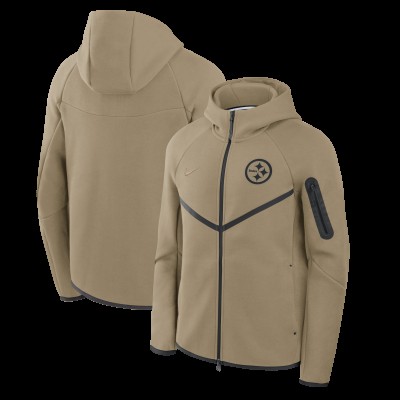 Pittsburgh Steelers Nike Olive Tech Fleece Full-Zip Windrunner Hoodie