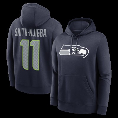 Seattle Seahawks Jaxon Smith-Njigba Nike Navy Name & Number Fleece Hoodie