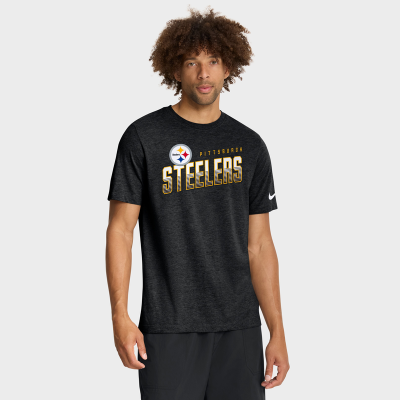 Футболка Pittsburgh Steelers Nike Heather Black Believe The Game Tri-Blend