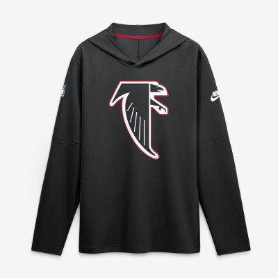 Футболка Atlanta Falcons Nike Black Sideline Alternate Lightweight Long Sleeve Hooded Dri-FIT