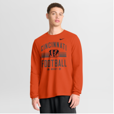 Футболка с длинным рукавом Cincinnati Bengals Nike Orange Always Prepared Essential Cotton