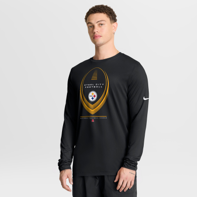 Футболка с длинным рукавом Pittsburgh Steelers Nike Black Legend Icon Dri-FIT