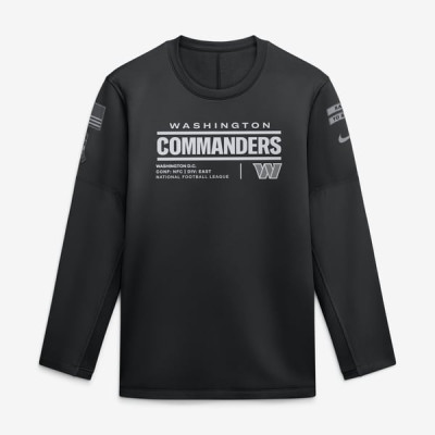 Свитшот Washington Commanders Nike 2026 Salute to Service Sideline Coaches Crewneck Therma-FIT - Black