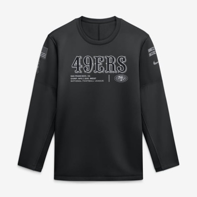 Свитшот San Francisco 49ers Nike 2026 Salute to Service Sideline Coaches Crewneck Therma-FIT - Black