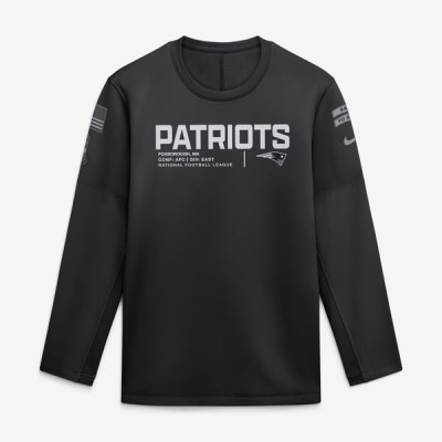 Свитшот New England Patriots Nike 2026 Salute to Service Sideline Coaches Crewneck Therma-FIT - Black