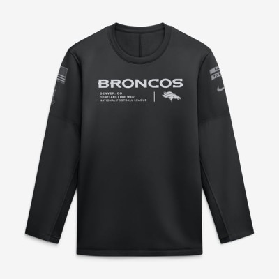 Свитшот Denver Broncos Nike 2026 Salute to Service Sideline Coaches Crewneck Therma-FIT - Black
