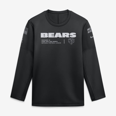 Свитшот Chicago Bears Nike 2026 Salute to Service Sideline Coaches Crewneck Therma-FIT - Black