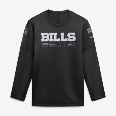 Свитшот Buffalo Bills Nike 2026 Salute to Service Sideline Coaches Crewneck Therma-FIT - Black