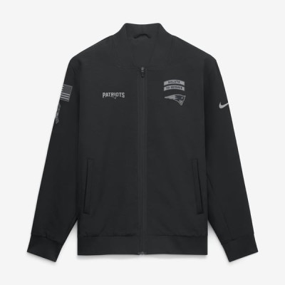 Куртка New England Patriots Nike 2026 Salute to Service Sideline Full-Zip Bomber - Black
