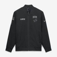Куртка Detroit Lions Nike 2026 Salute to Service Sideline Full-Zip Bomber - Black