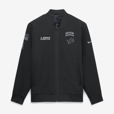 Куртка Detroit Lions Nike 2026 Salute to Service Sideline Full-Zip Bomber - Black