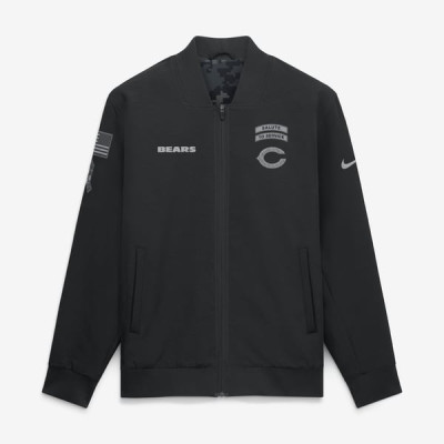 Куртка Chicago Bears Nike 2026 Salute to Service Sideline Full-Zip Bomber - Black