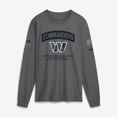 Футболка с длинным рукавом Washington Commanders Nike 2026 Salute to Service - Gray