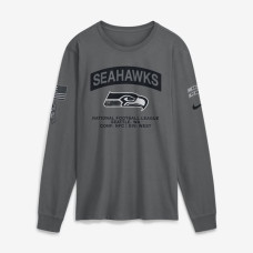 Футболка с длинным рукавом Seattle Seahawks Nike 2026 Salute to Service - Gray Футболка с длинным рукавом Seattle Seahawks Nike 2026 Salute to Service - Gray