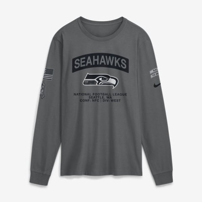 Футболка с длинным рукавом Seattle Seahawks Nike 2026 Salute to Service - Gray