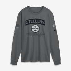 Футболка с длинным рукавом Pittsburgh Steelers Nike 2026 Salute to Service - Gray Футболка с длинным рукавом Pittsburgh Steelers Nike 2026 Salute to Service - Gray