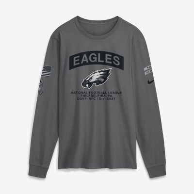 Футболка с длинным рукавом Philadelphia Eagles Nike 2026 Salute to Service - Gray