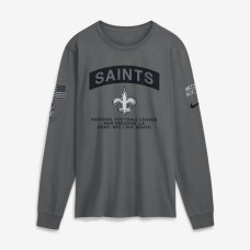 Футболка с длинным рукавом New Orleans Saints Nike 2026 Salute to Service - Gray Футболка с длинным рукавом New Orleans Saints Nike 2026 Salute to Service - Gray