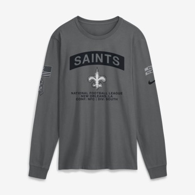 Футболка с длинным рукавом New Orleans Saints Nike 2026 Salute to Service - Gray