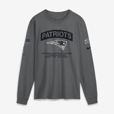 Футболка с длинным рукавом New England Patriots Nike 2026 Salute to Service - Gray