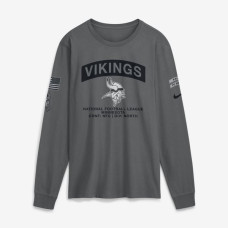 Футболка с длинным рукавом Minnesota Vikings Nike 2026 Salute to Service - Gray Футболка с длинным рукавом Minnesota Vikings Nike 2026 Salute to Service - Gray