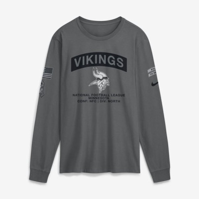 Футболка с длинным рукавом Minnesota Vikings Nike 2026 Salute to Service - Gray