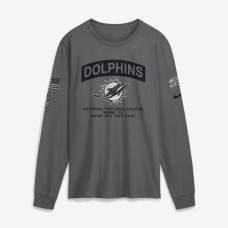 Футболка с длинным рукавом Miami Dolphins Nike 2026 Salute to Service - Gray Футболка с длинным рукавом Miami Dolphins Nike 2026 Salute to Service - Gray