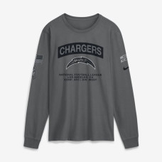 Футболка с длинным рукавом Los Angeles Chargers Nike 2026 Salute to Service - Gray Футболка с длинным рукавом Los Angeles Chargers Nike 2026 Salute to Service - Gray