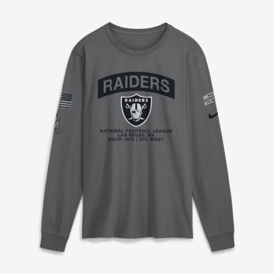Футболка с длинным рукавом Las Vegas Raiders Nike 2026 Salute to Service - Gray