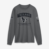 Футболка с длинным рукавом Houston Texans Nike 2026 Salute to Service - Gray