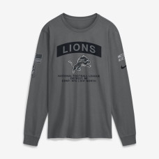 Футболка с длинным рукавом Detroit Lions Nike 2026 Salute to Service - Gray Футболка с длинным рукавом Detroit Lions Nike 2026 Salute to Service - Gray