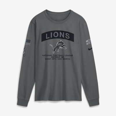 Футболка с длинным рукавом Detroit Lions Nike 2026 Salute to Service - Gray