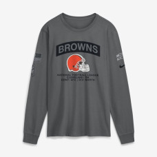 Футболка с длинным рукавом Cleveland Browns Nike 2026 Salute to Service - Gray Футболка с длинным рукавом Cleveland Browns Nike 2026 Salute to Service - Gray