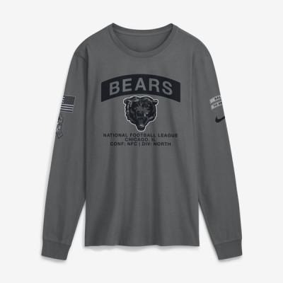 Футболка с длинным рукавом Chicago Bears Nike 2026 Salute to Service - Gray