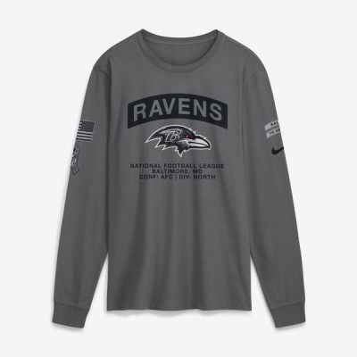 Футболка с длинным рукавом Baltimore Ravens Nike 2026 Salute to Service - Gray