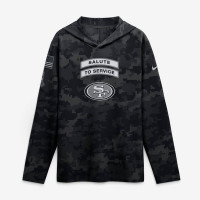 San Francisco 49ers Nike 2026 Salute to Service Sideline Lightweight Hooded Dri-FIT Long Sleeve Top - Black