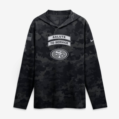 San Francisco 49ers Nike 2026 Salute to Service Sideline Lightweight Hooded Dri-FIT Long Sleeve Top - Black